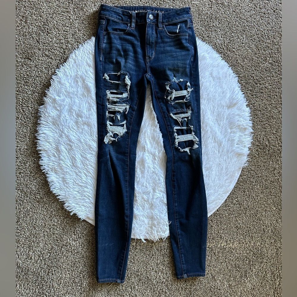 American Eagle Jeans Hi Rise Jegging 360 Next Level Stretch‎ Womens Size 2 Long